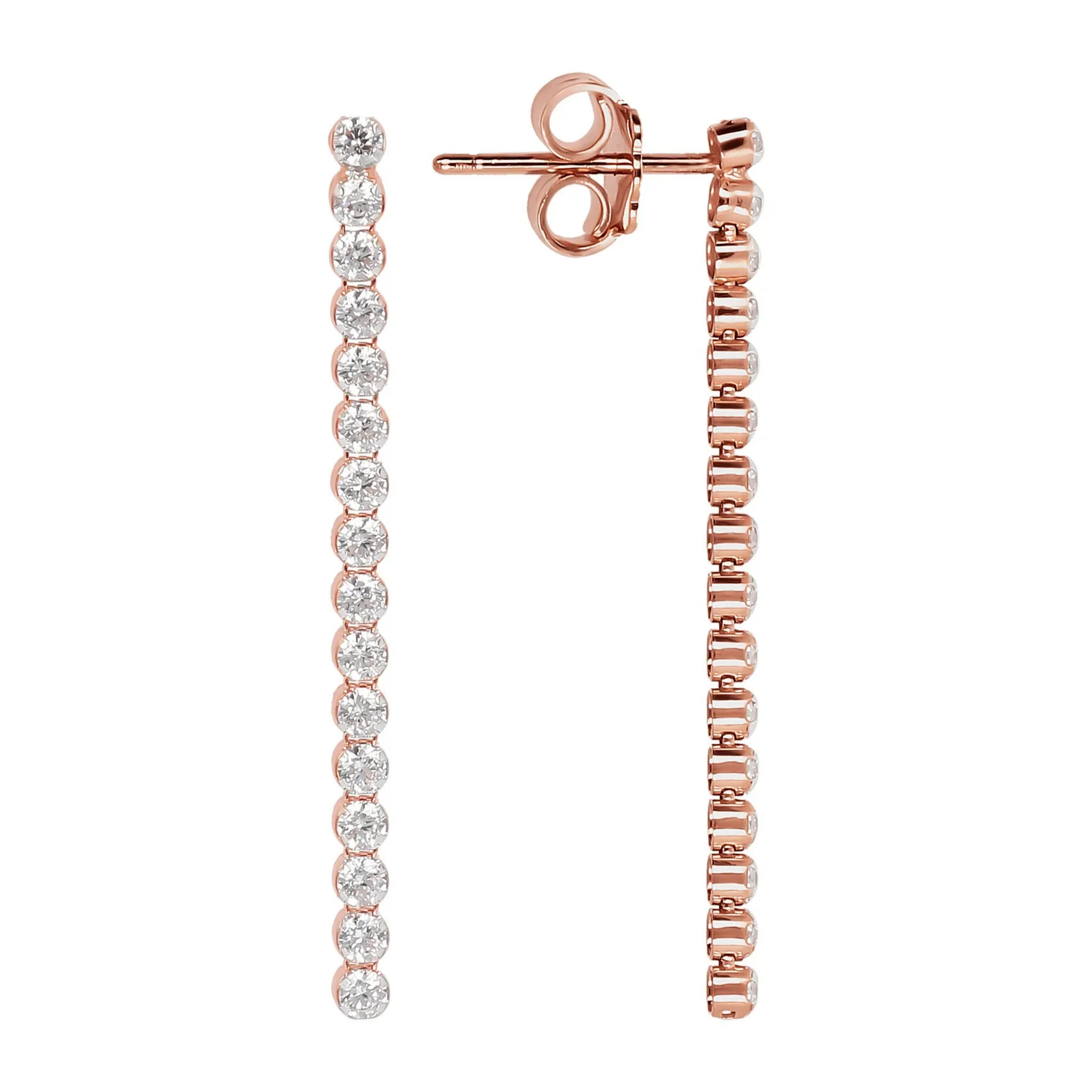Orecchini Tennis Pendenti a Filo con Cubic Zirconia
