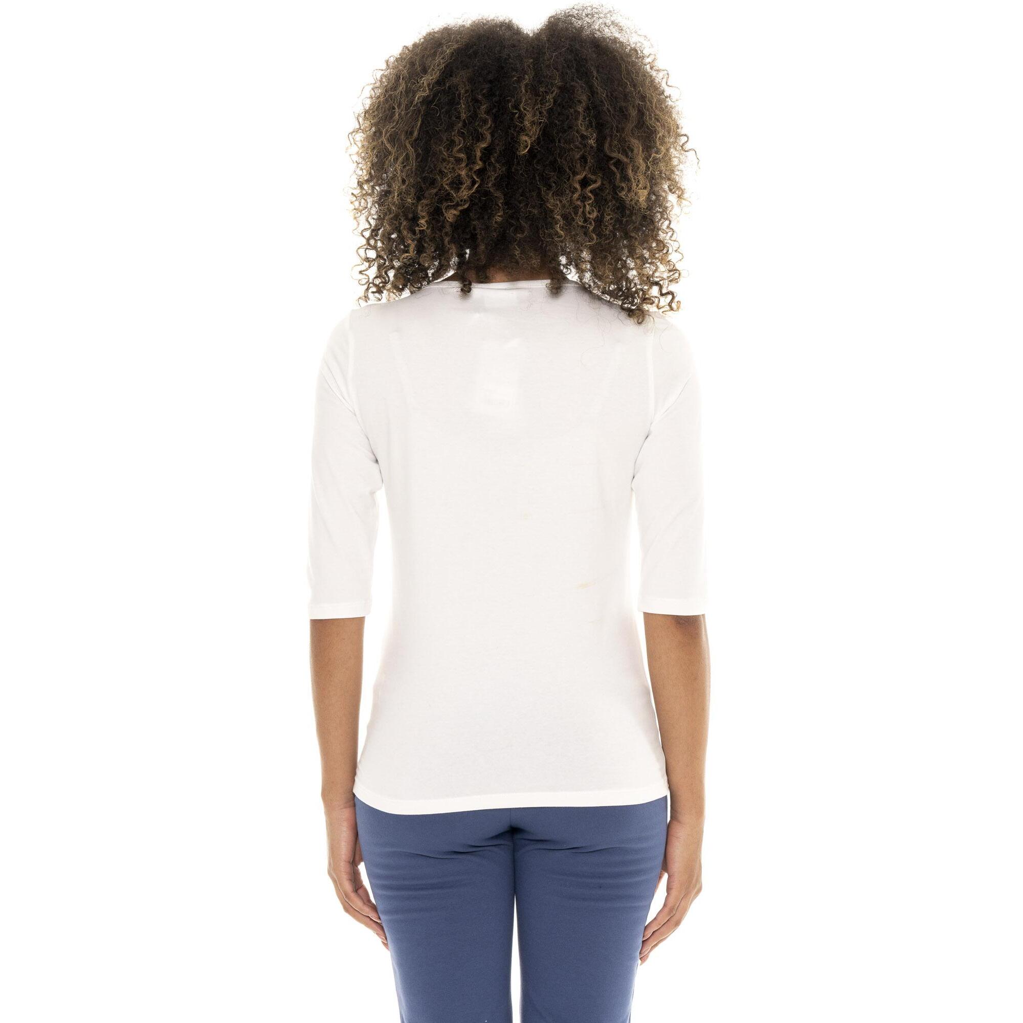 Camiseta de algodón elástico con mangas 3/4 para mujer Leone 1947 Braid