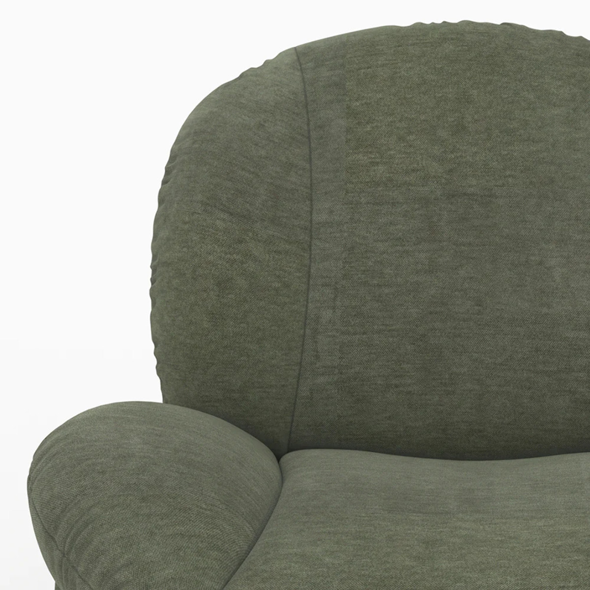 Fauteuil pivotant en tissu effet velours vert kaki - Ricci