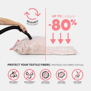 Housse COMPACTOR lot de 2 sacs de rangement sous vide tailles M + L