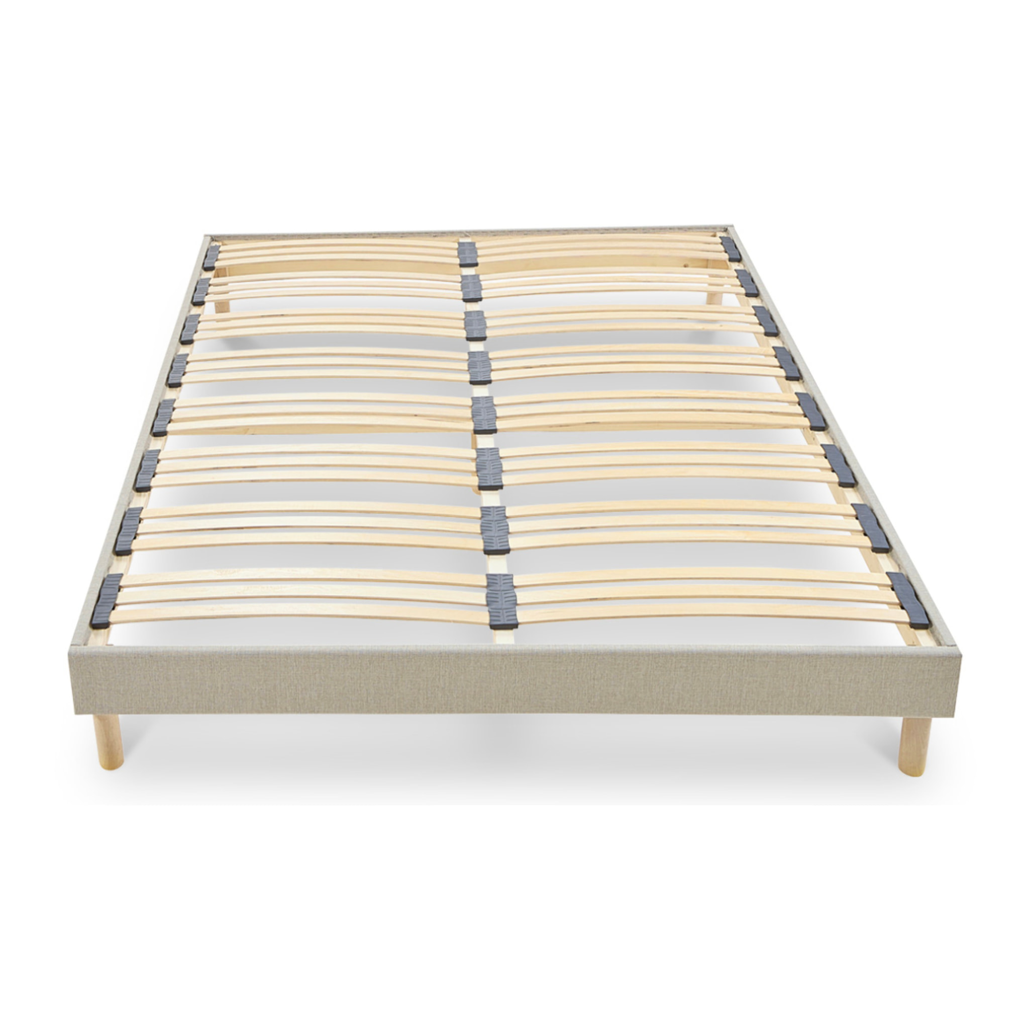 Sommier en kit Lino Technologie Tri-Lattes, Bois Épicéa, H30 cm, Montage Facile, Aération Optimale