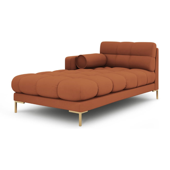 Méridienne gauche "Bali" en tissu structurel brique