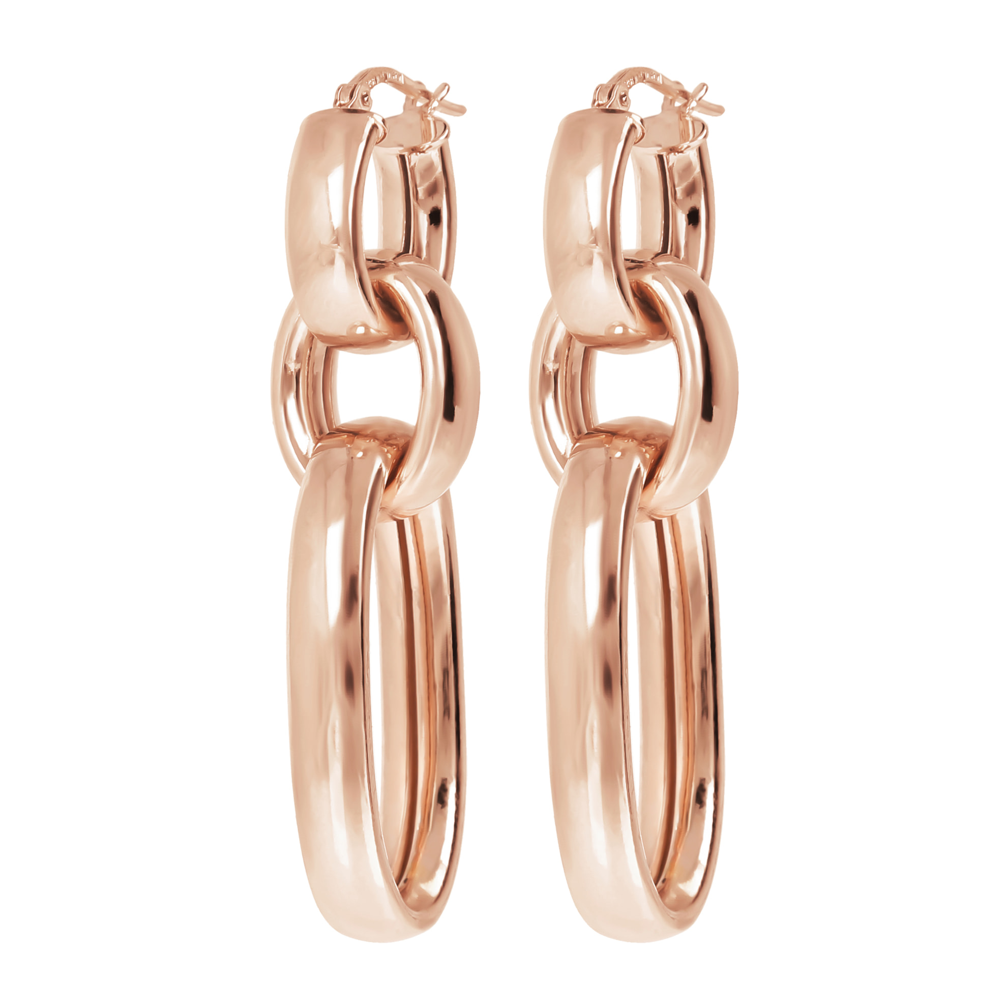 Orecchini Pendenti Maxi Maglie Rolo Alternate