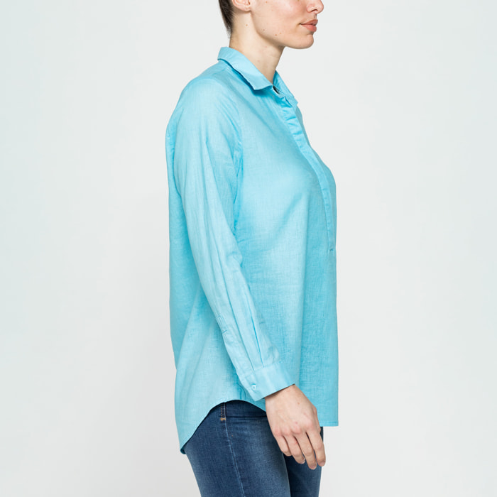 CAMICIA MODELLO SERAFINO IN TESSUTO LINO COTONE