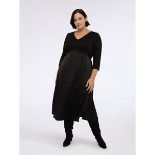 Fiorella Rubino - Vestito PRETTY ibrido con scollo a V - Nero