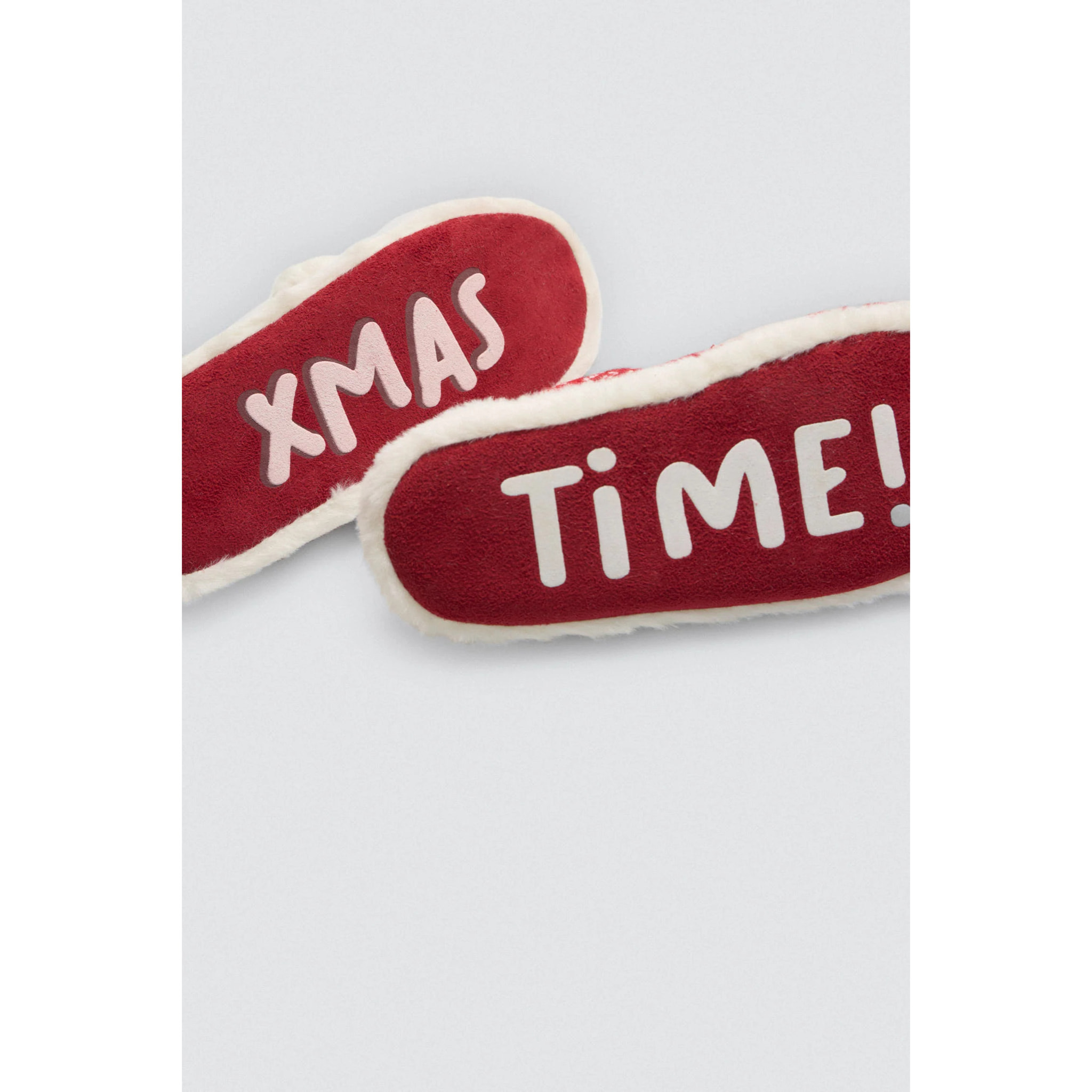 Pantofole da donna con pompon e stampa natalizia