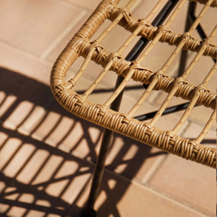 Pack 4 sillas de comedor Malai Ratán - Negro