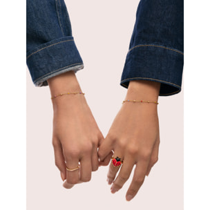 Pack 2 Pulseras Amistad Colores Acero Baño Oro