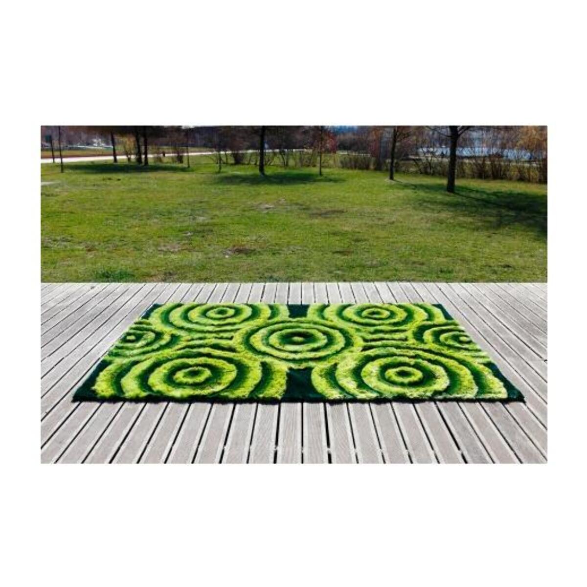 Tapis shaggy fait main motif rond SITI