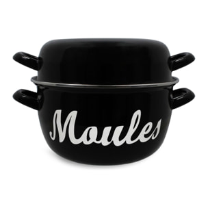 Marmite à moules 5L noire - 24cm