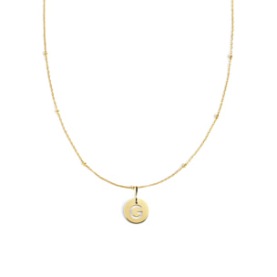 Collar Mini Medallion Plata Baño Oro