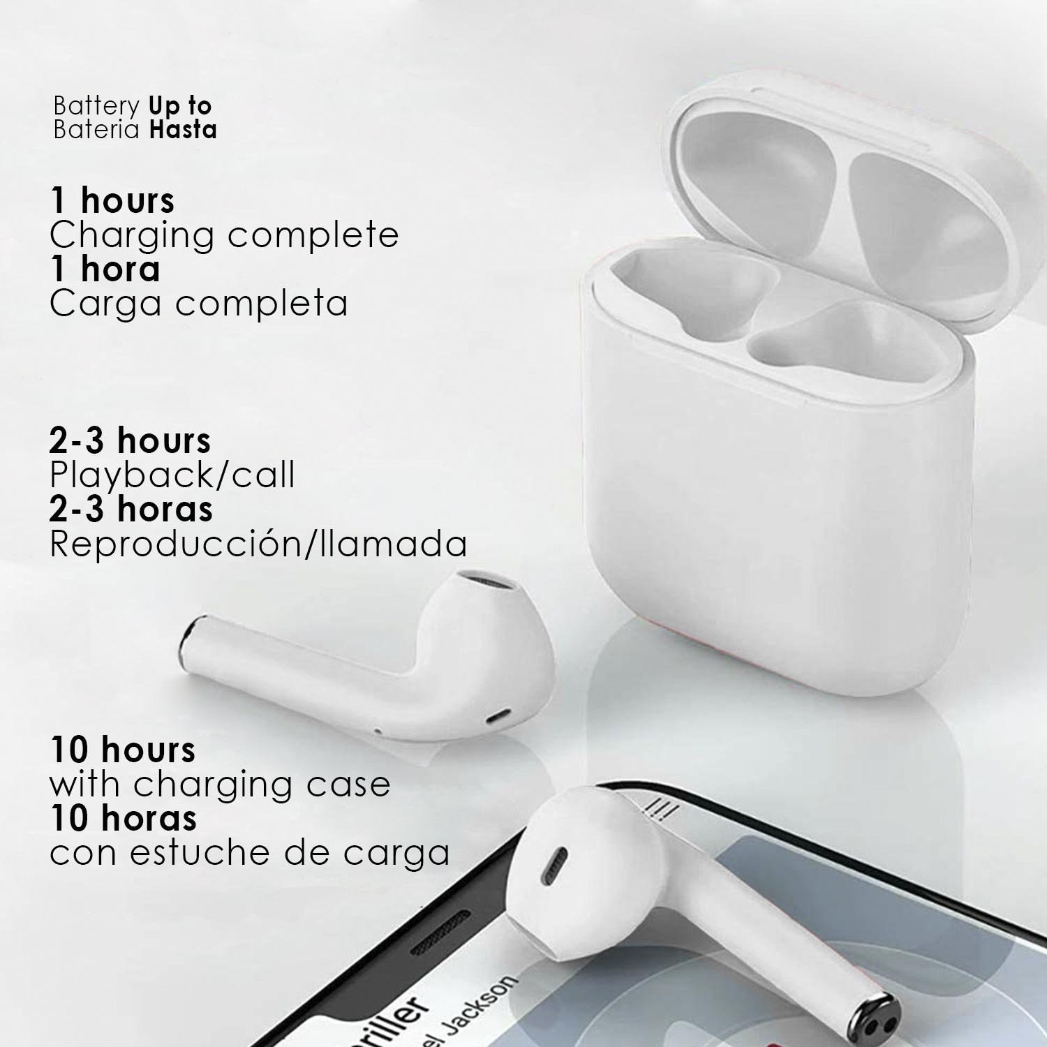 Auriculares DAM D120 TWS Bluetooth 5.0 táctiles con base de carga y sincronización automática con ventana emergente