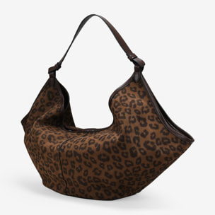 Bolso de hombro leopardo con cierre de imán