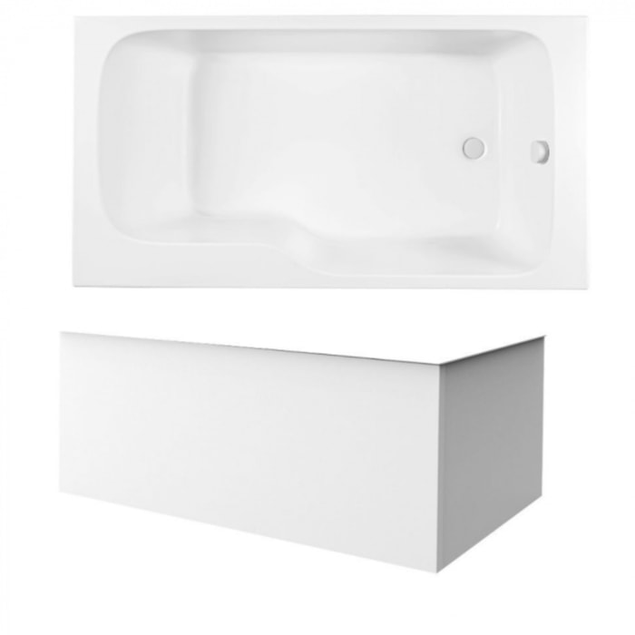 Pack baignoire bain douche 170 x 90 Malice version droite + tablier en angle