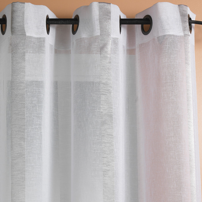 Voilage Etamine Rayures verticales - Blanc