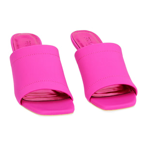 Mules Open Toe fucsia in tessuto