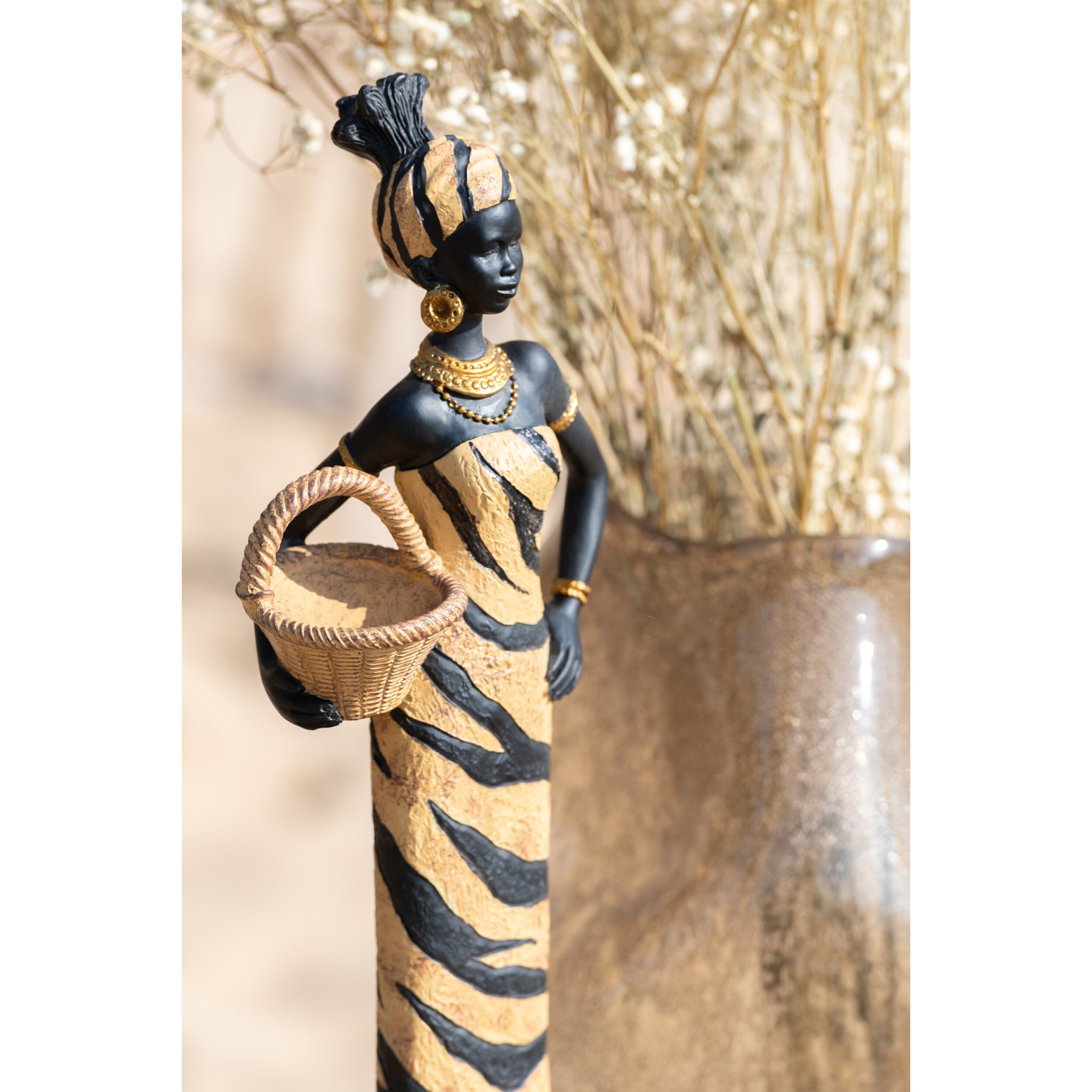 J-Line figurine Africaine Zebre - polyrésine - noir/marron - small - 2 pcs