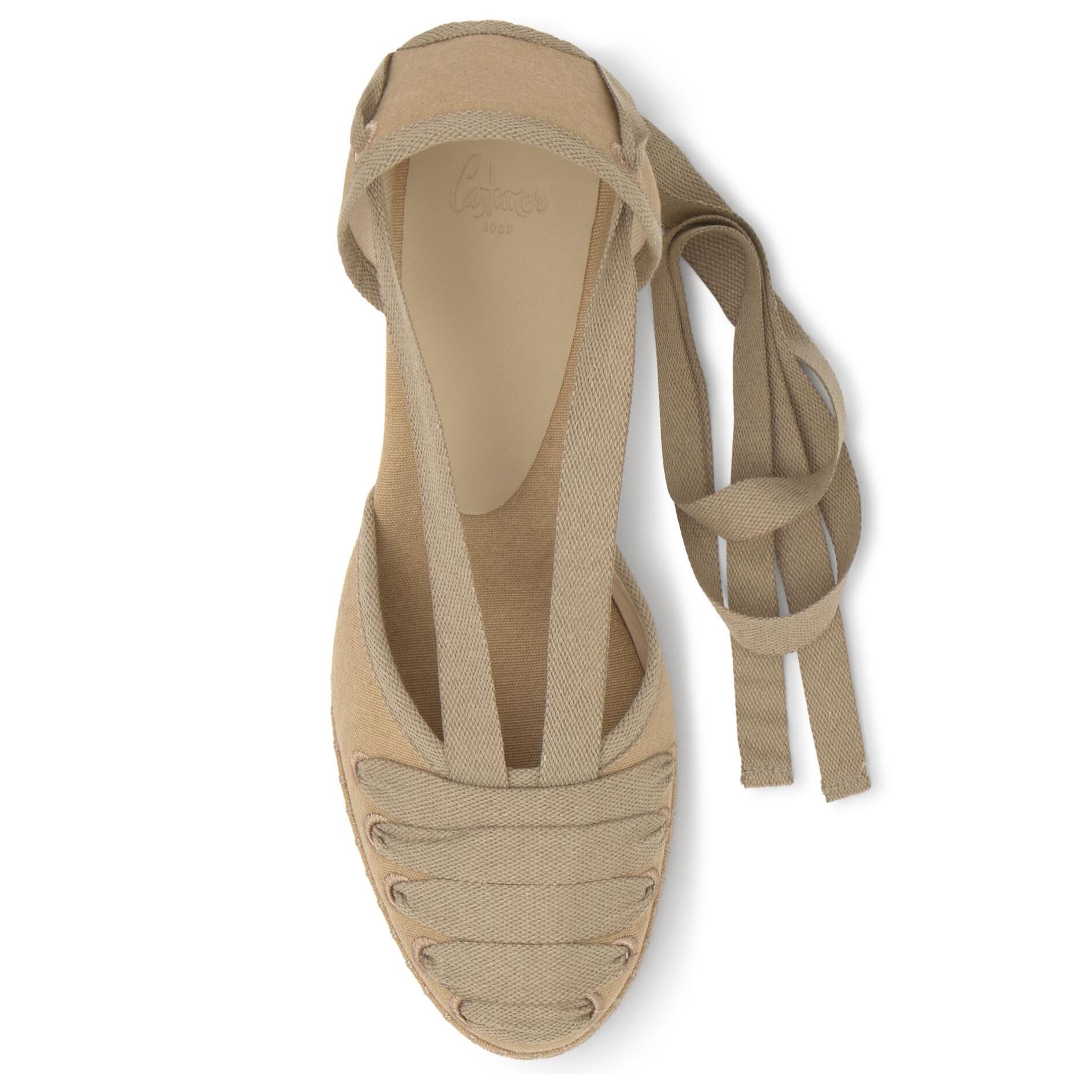 Alpargata embetada Corcega cuña forrada en algodón con cintas