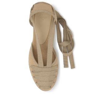 Alpargata embetada Corcega cuña forrada en algodón con cintas