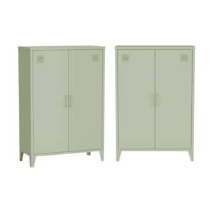 Commode/armoire métal 2 portes (lot de 2) SOHO