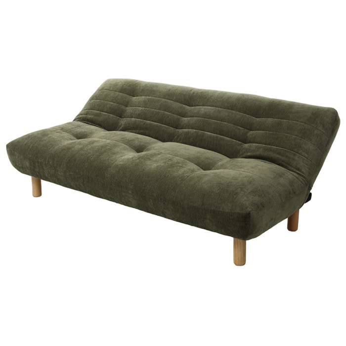 Soan - Banquette 3 places convertible clic-clac en velours texturé - Vert