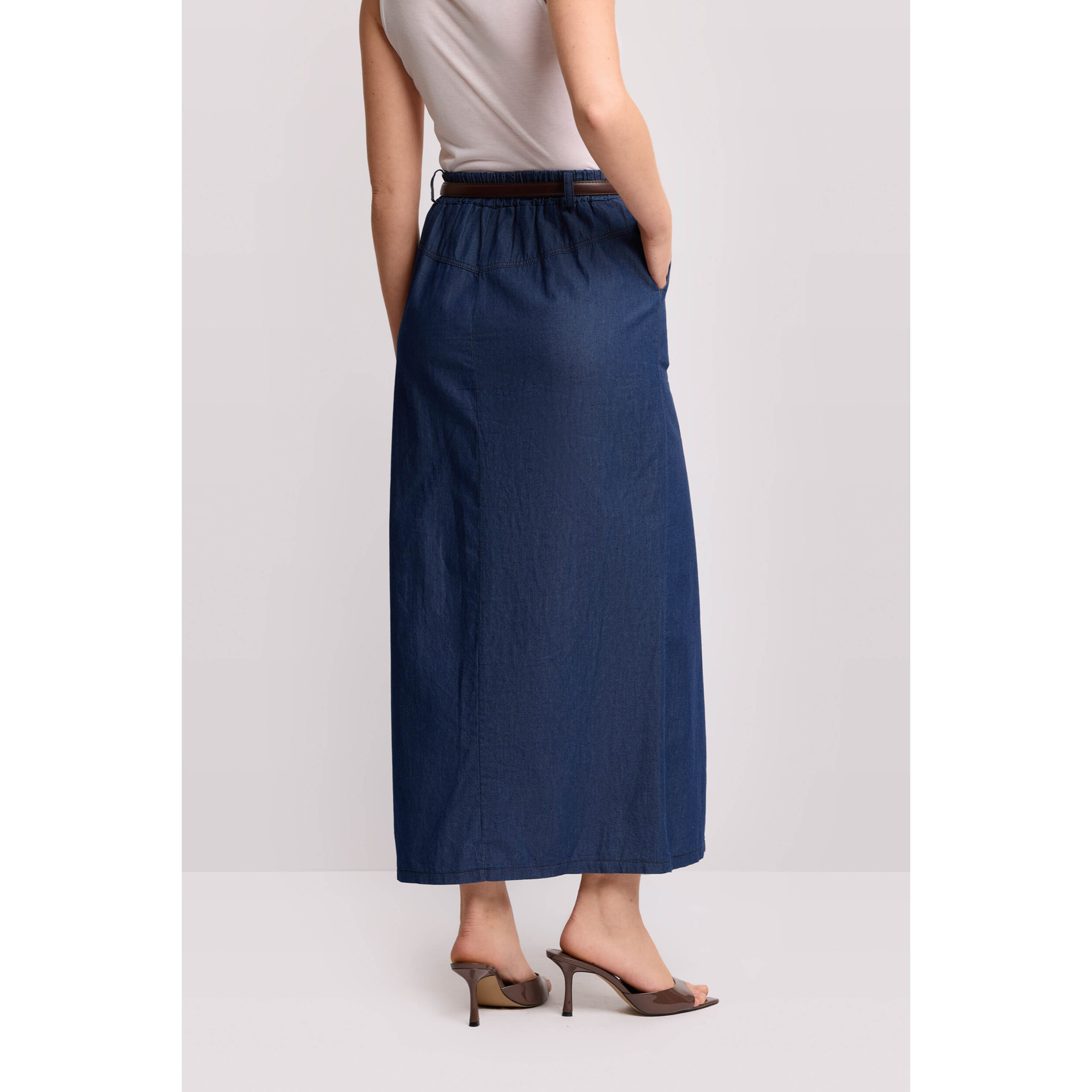 Kocca - Gonna lunga in denim di cotone Donna, Tinta unita