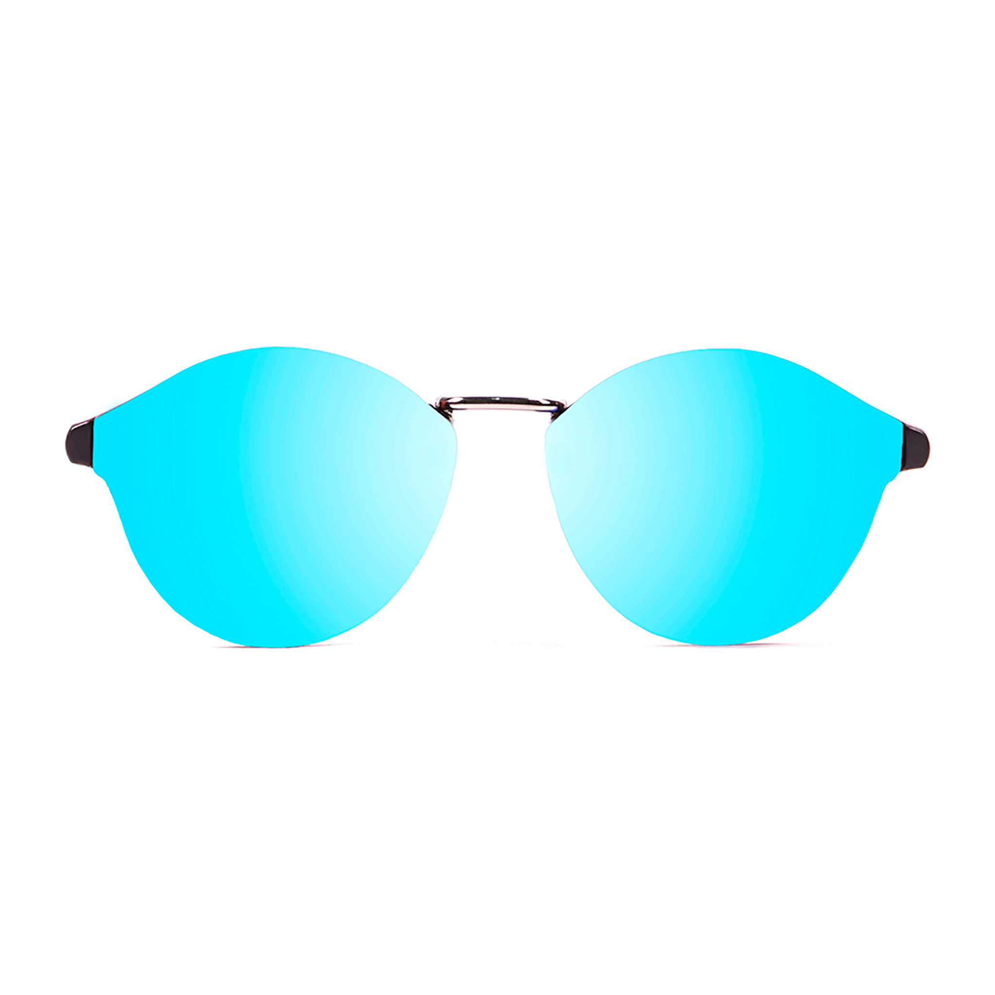 Gafas de sol OCEAN LOIRET - De tiras marrón mate / Plana revo azul cielo