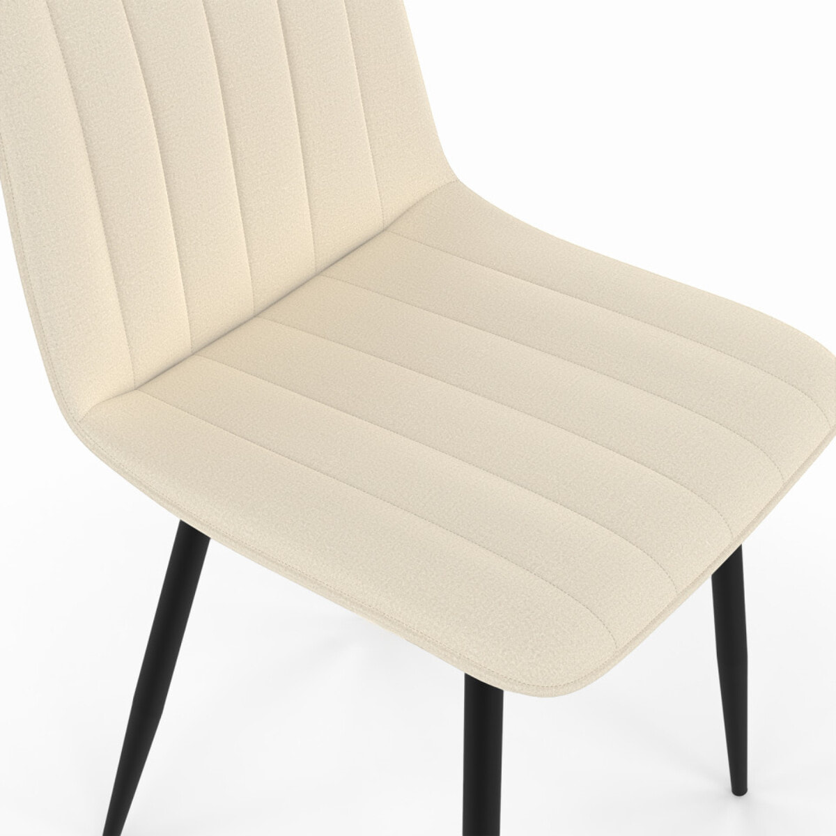 Chaises Fiona velours mix couleurs (beige, gris foncé et gris clair) pieds métal noirs - lot de 6