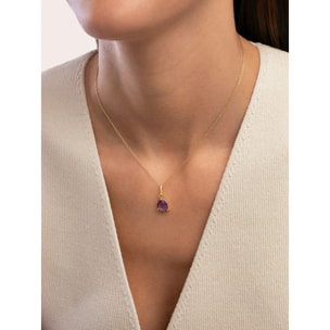 Collana placcata Oro Argento con ametista Birthstone