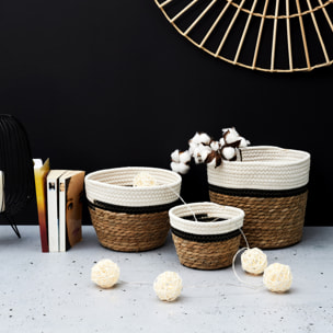 Corbeille Tressee Et Coton X3