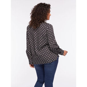 Fiorella Rubino - Camisa estampada de viscosa ECOVERO™ - Negro