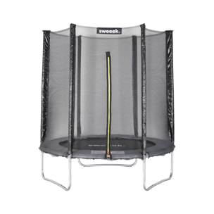 Trampoline rond Ø 180cm gris avec son filet de protection - Cassiopée - Trampoline de jardin 2m| Qualité PRO. | Normes EU.
