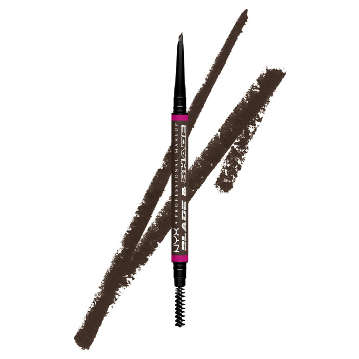 NYX Professional Makeup Blade & Shade, Crayon sourcils double embout, tenue jusqu'à 16h, Espresso