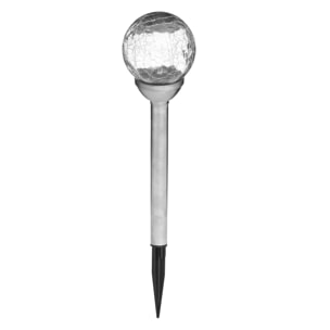 Balise solaire "Nara" - inox et verre - argent - D10 cm