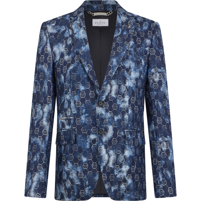 PHILIPP PLEIN Jacquard Denim Blazer Monogram