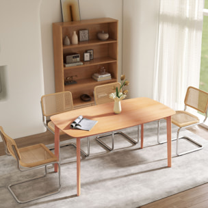 Table à manger 6 personnes dim. 150 x 80 cm bois de pin pré-huilé
