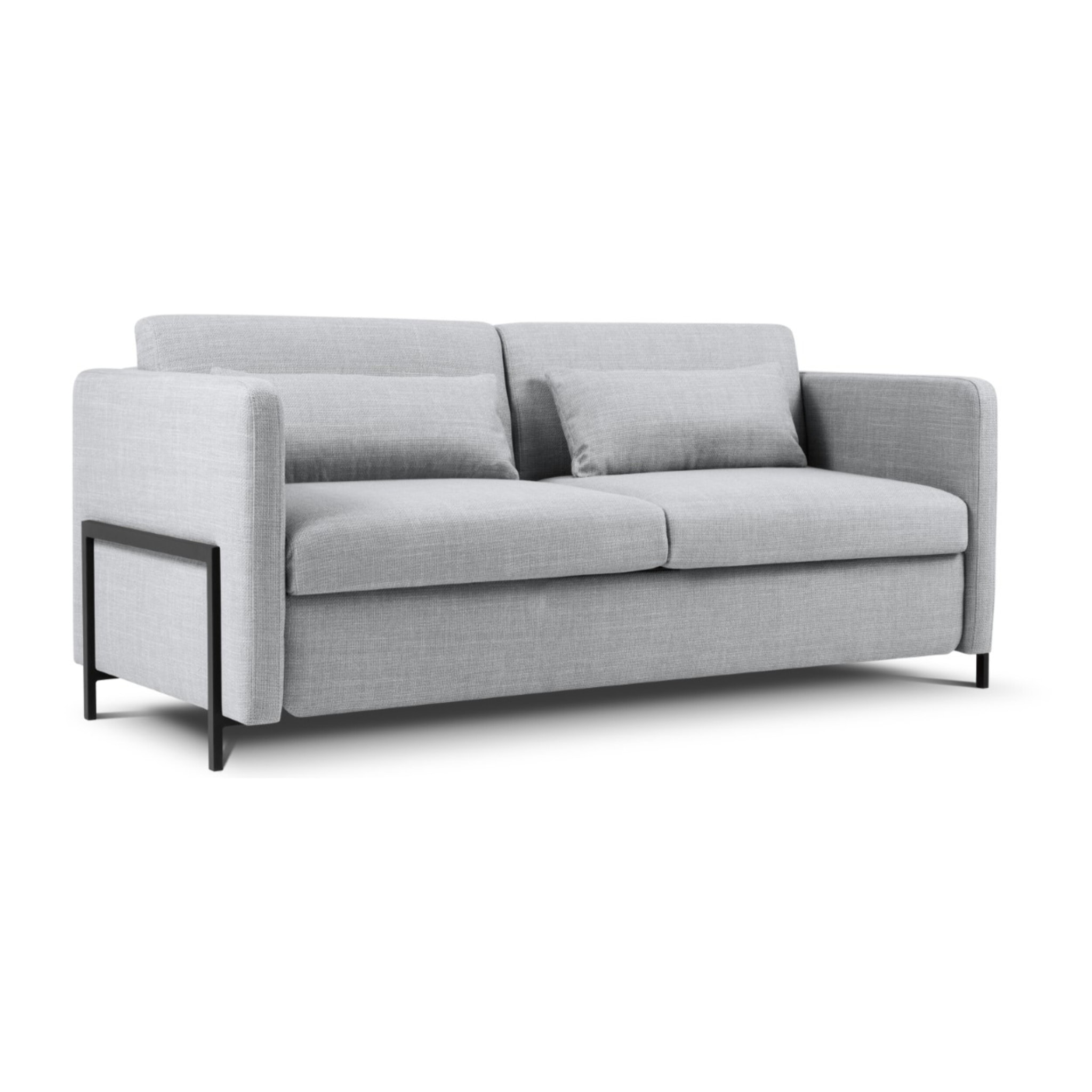 Canapé convertible "Yanis" 2 places en tissu structurel gris clair