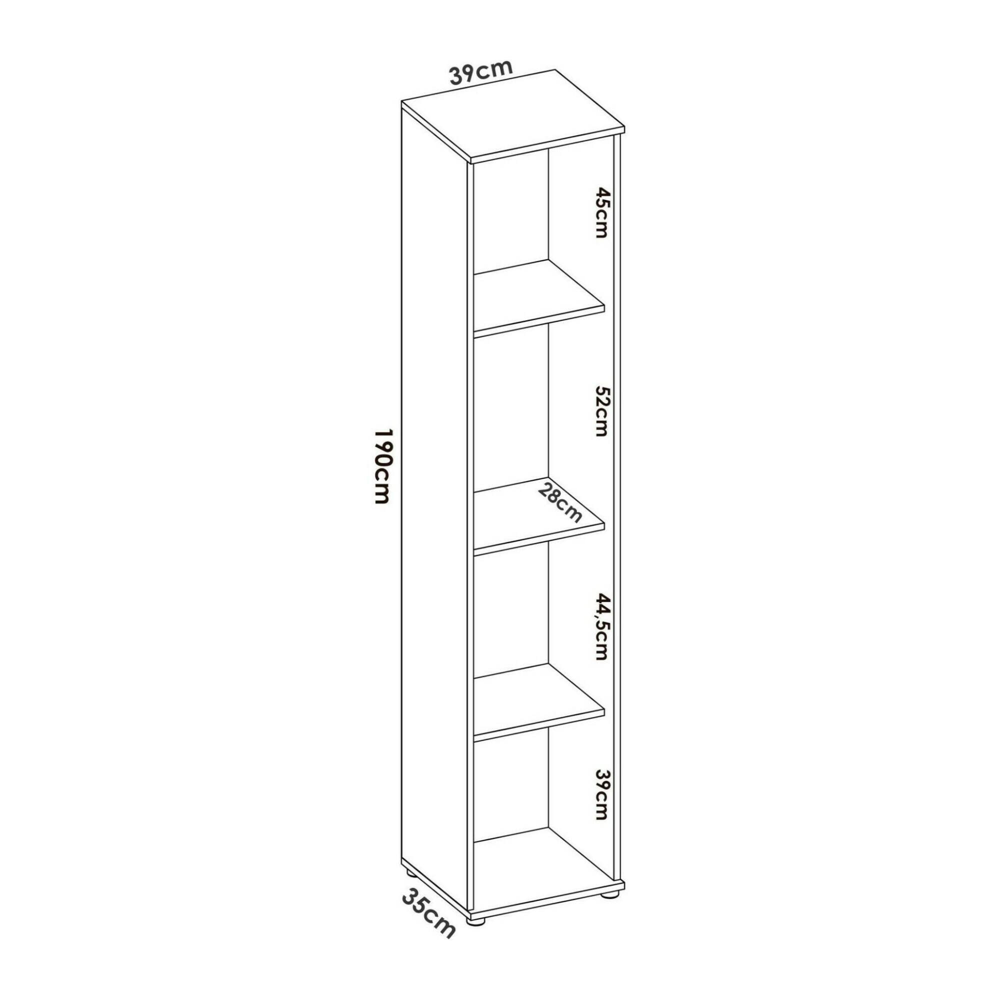 Colonna bagno Lagalb, Mobile pensile bagno, Armadio alto multiuso a 1 anta, 39x35h190 cm, Rovere