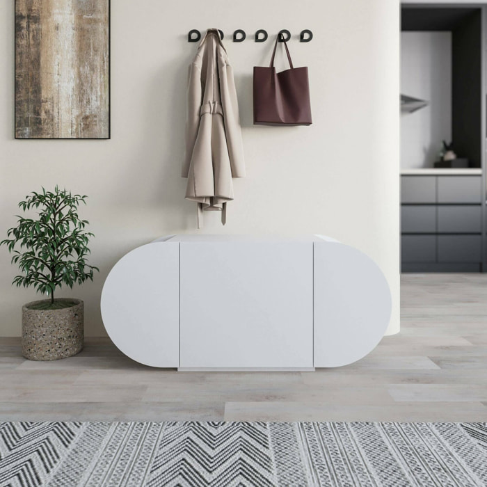 Scarpiera Sequoia, Mobile portascarpe, Armadio da ingresso multiuso, Mobiletto per calzature, 110x40 h50 cm, Bianco