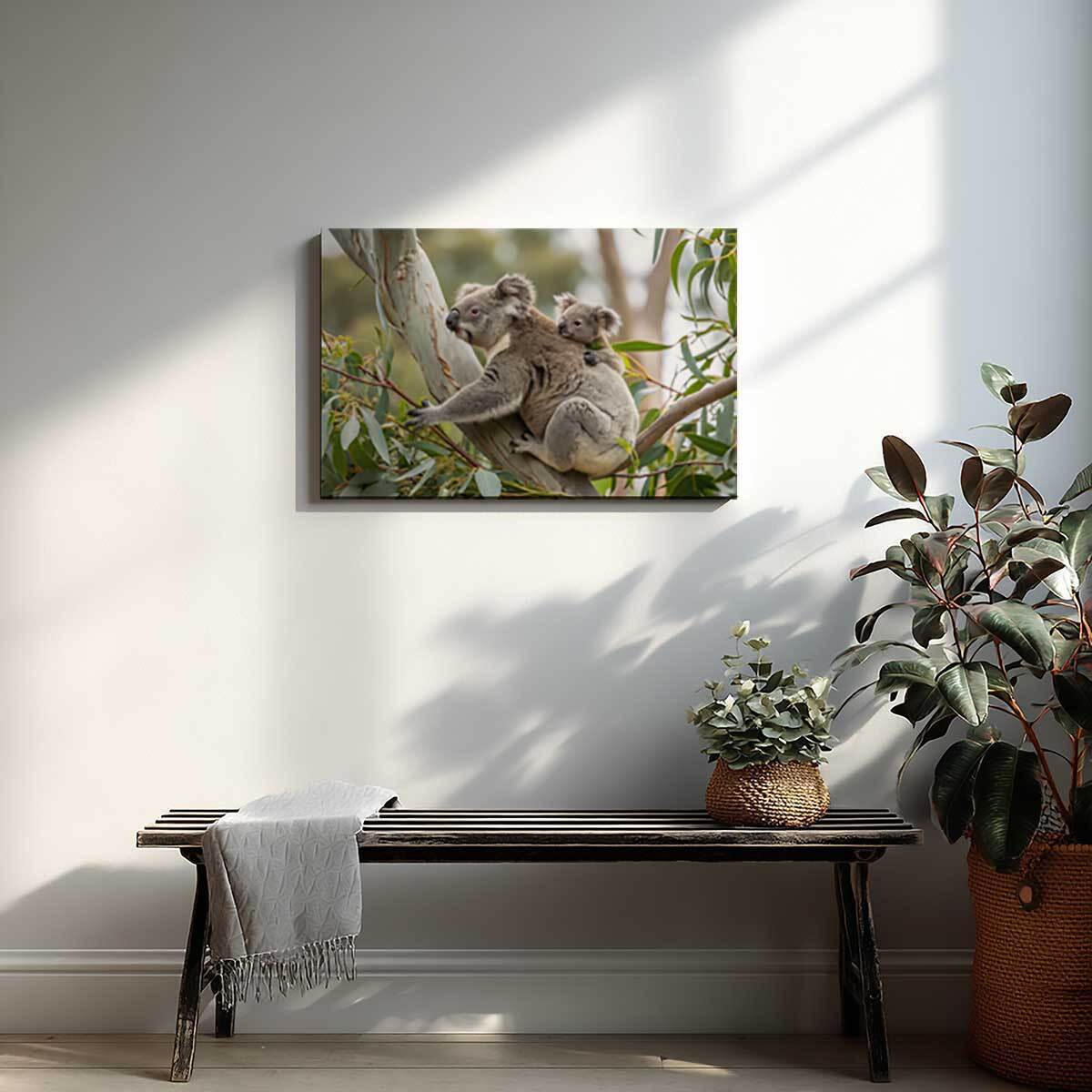 Tableau koalas tendres dans leur habitat naturel Toile imprimée
