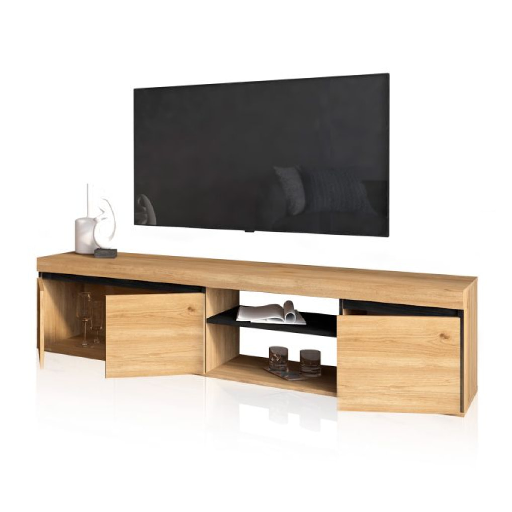 Mueble TV Ebos 160 Roble Nude - Ceniza