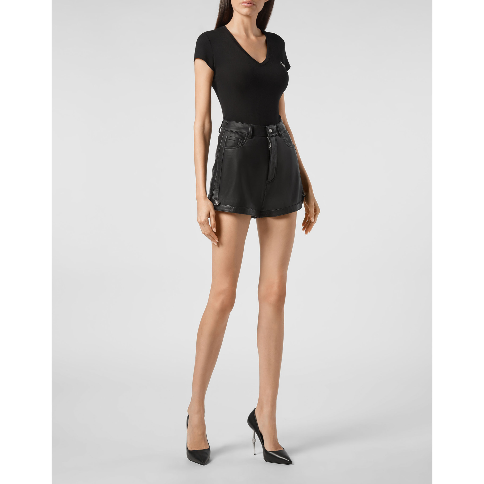 PHILIPP PLEIN Leather Shorts