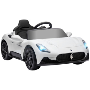 Coche Eléctrico para Niños de +3 Años con Licencia Maserati MC20 Carro Eléctrico Infantil con Batería 12V Mando a Distancia Faros Bocina Música y Pantalla Blanco