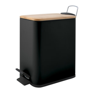 Cubo de basura con pedal ERIK de 5L en color Negro - 14x28x29cm
