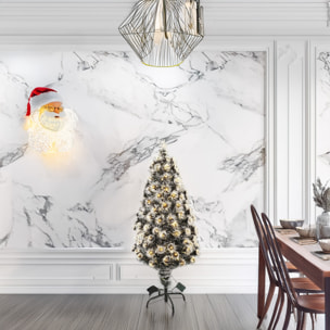 Árbol de navidad de fibra óptica con 135 luces led blanco cálido y 8 funciones de color h.120cm