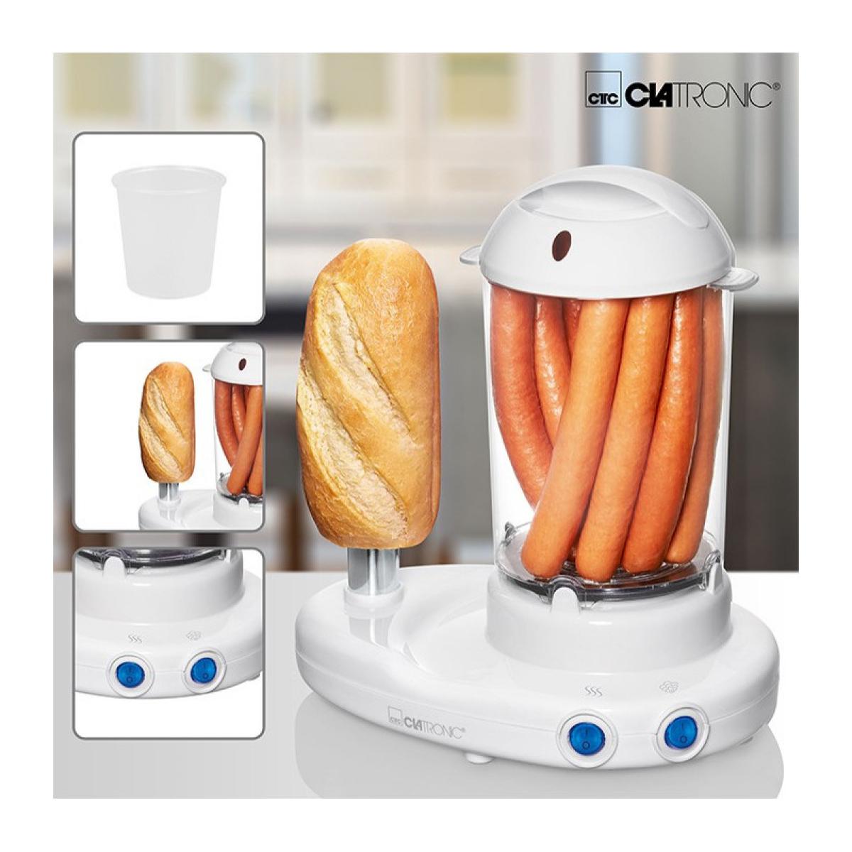 Machine à Hot Dog et Cuiseur à oeufs Clatronic HDM 3420 EKN Blanc