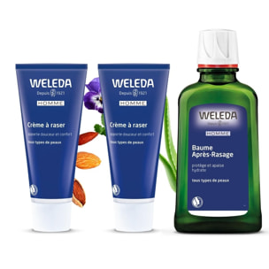 WELEDA - DUO rituel visage homme - Crème à raser  + Baume après rasage - Peaux sensibles - Certifié Natrue** - Tube 75 ml et flacon 100ml