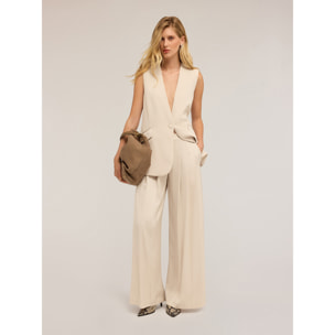 Motivi - Gilet monopetto in enver satin - Beige