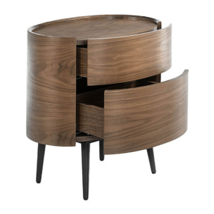 Mesa de noche de nogal 60x42x60cm