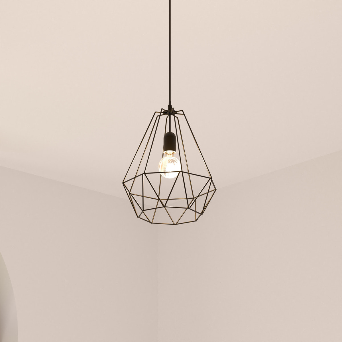 Suspension filaire "Drim" noire - métal D25 cm